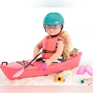 18" Doll Kayak & Helmet Set American Girl, Our Generation Doll Adventure Playset
